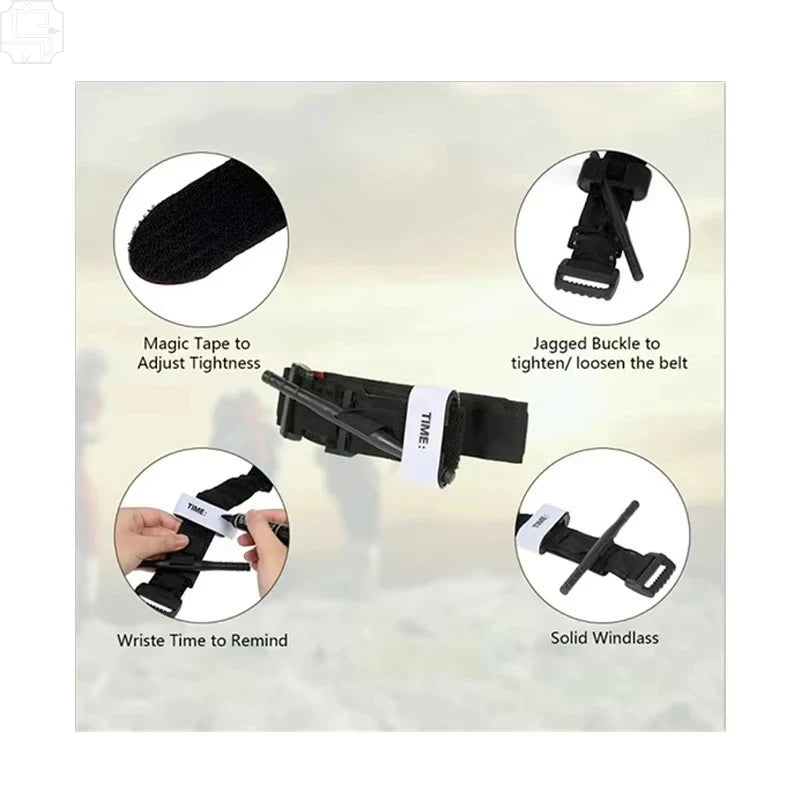 1Pcs Tourniquet Tactical Survival Hemostasis Second Generation Upgrade Repeated Use Strengthen Tourniquet